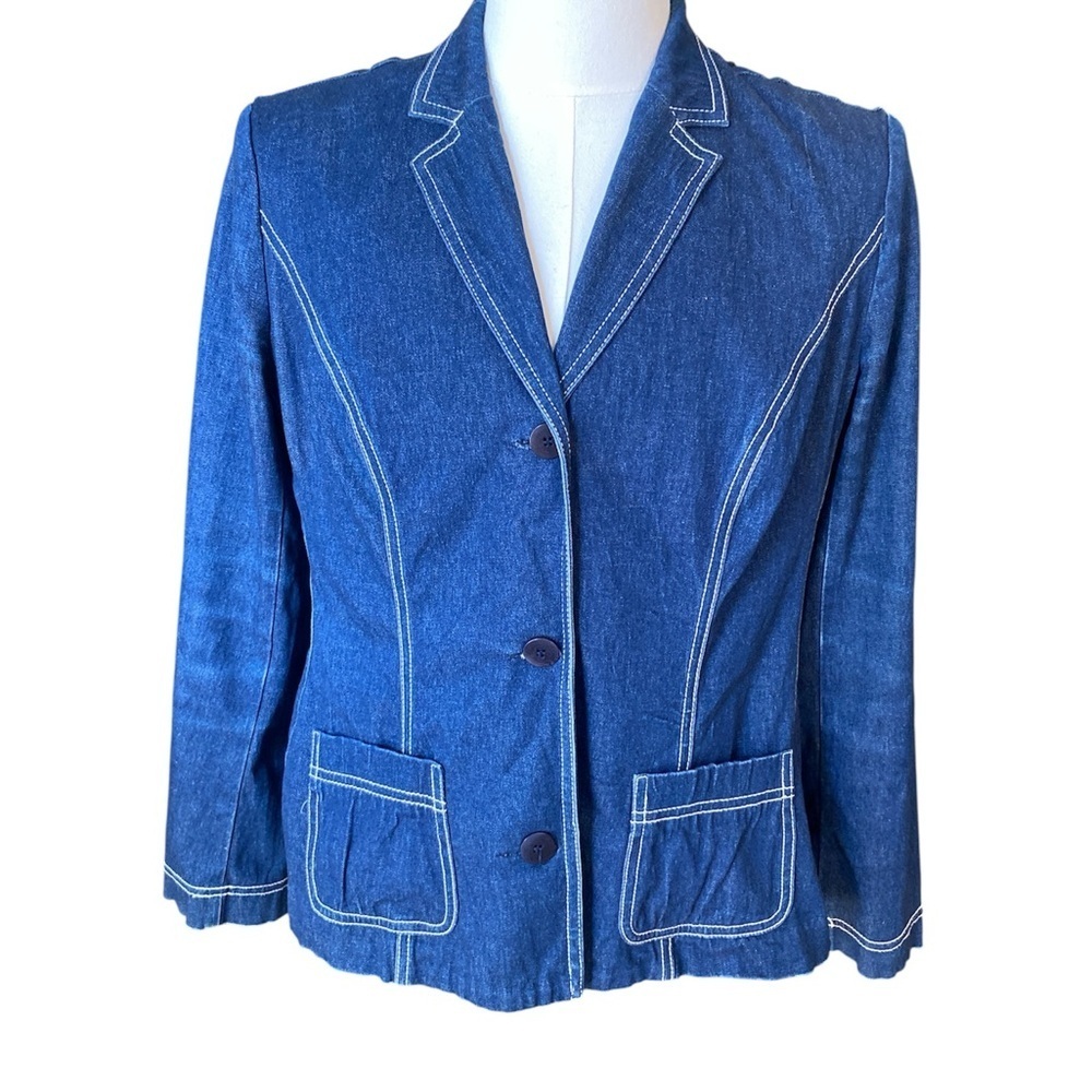 BCBG vintage Jean jacket SZ LRG - Picture 2 of 9